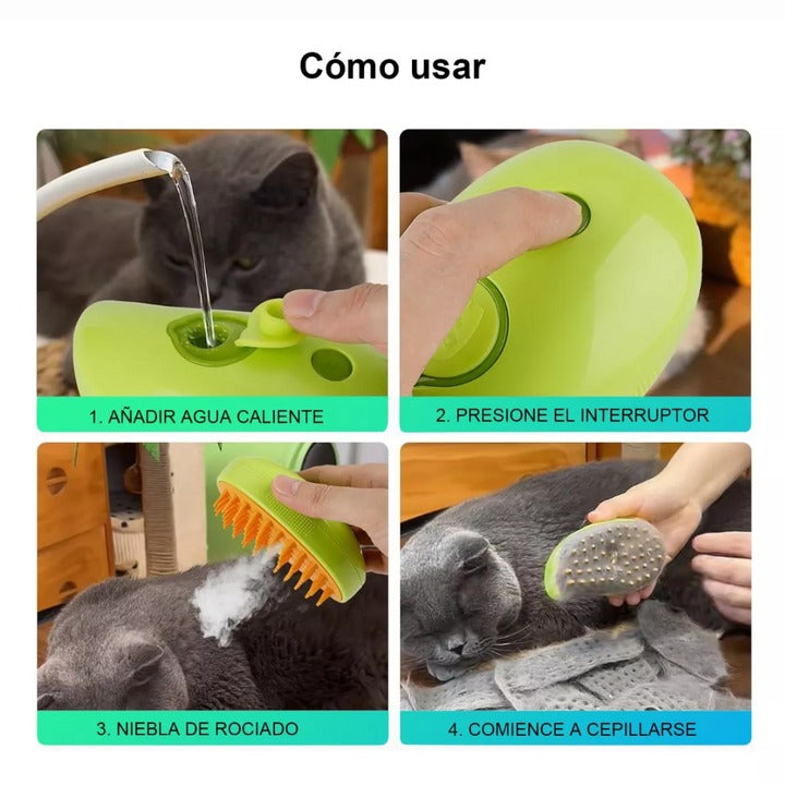 Cepillo Vapor Recargable para Mascotas