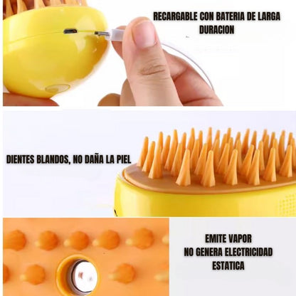 Cepillo Vapor Recargable para Mascotas